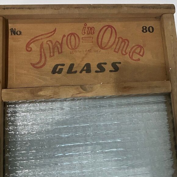 Vintage Two in One Washboard with Glass Rubbing Surface Standard Family Size - Picture 12 of 12